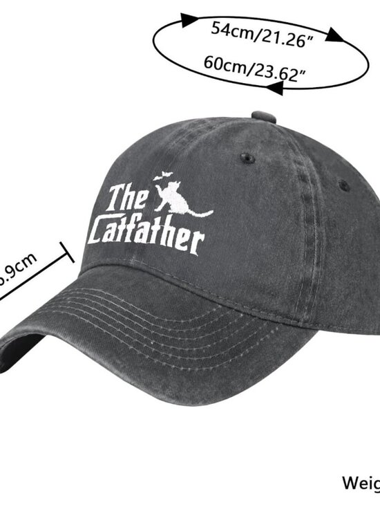Women\'s Embroidery Adjustable Washed Distressed Trucker Hat Baseball Cap Cat Da main image 4